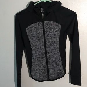 Black and grey athletic zip up shirt